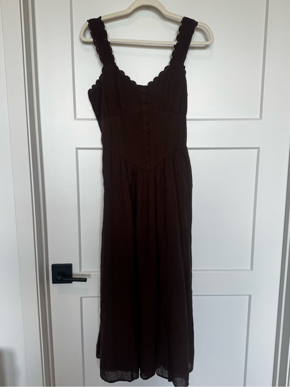 AE Brown Lace Trim Corset Maxi Dress NWT Size Medium